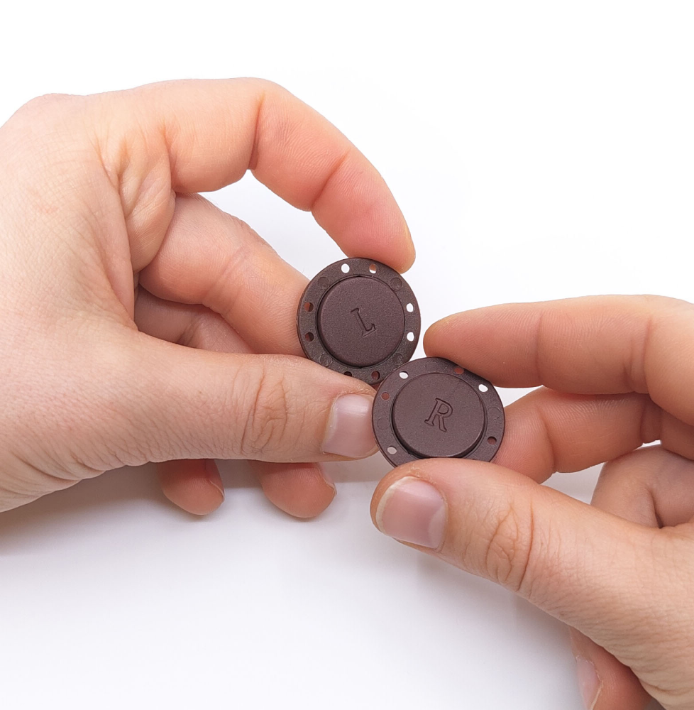 Sy-i-magnet knap rund Ø26 mm., brun
