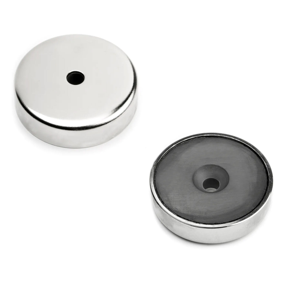 Undersænket pottemagnet, Ø60 mm. - Ferrit