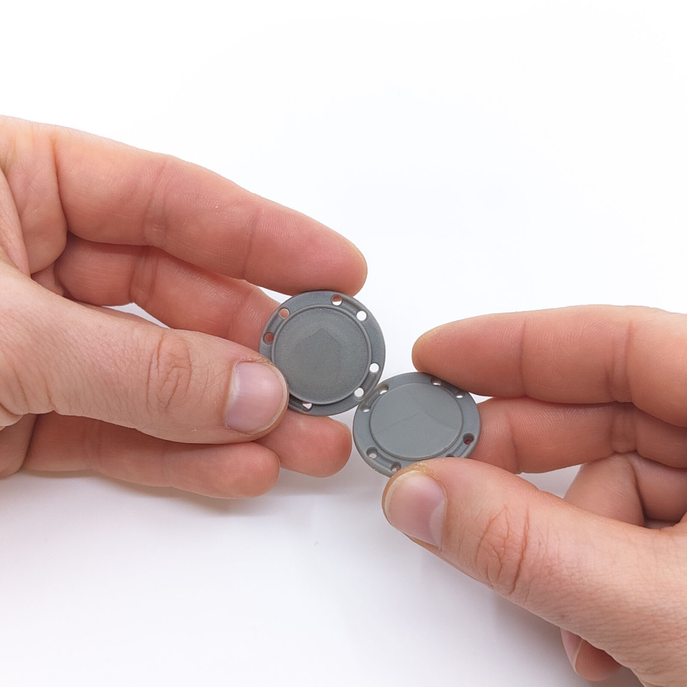 Sy-i-magnet knap rund Ø26 mm., grå