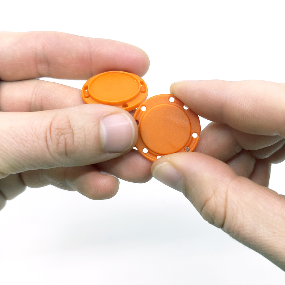 Sy-i-magnet knap rund Ø26 mm., orange