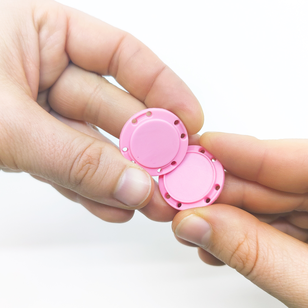 Sy-i-magnet knap rund Ø26 mm., lyserød