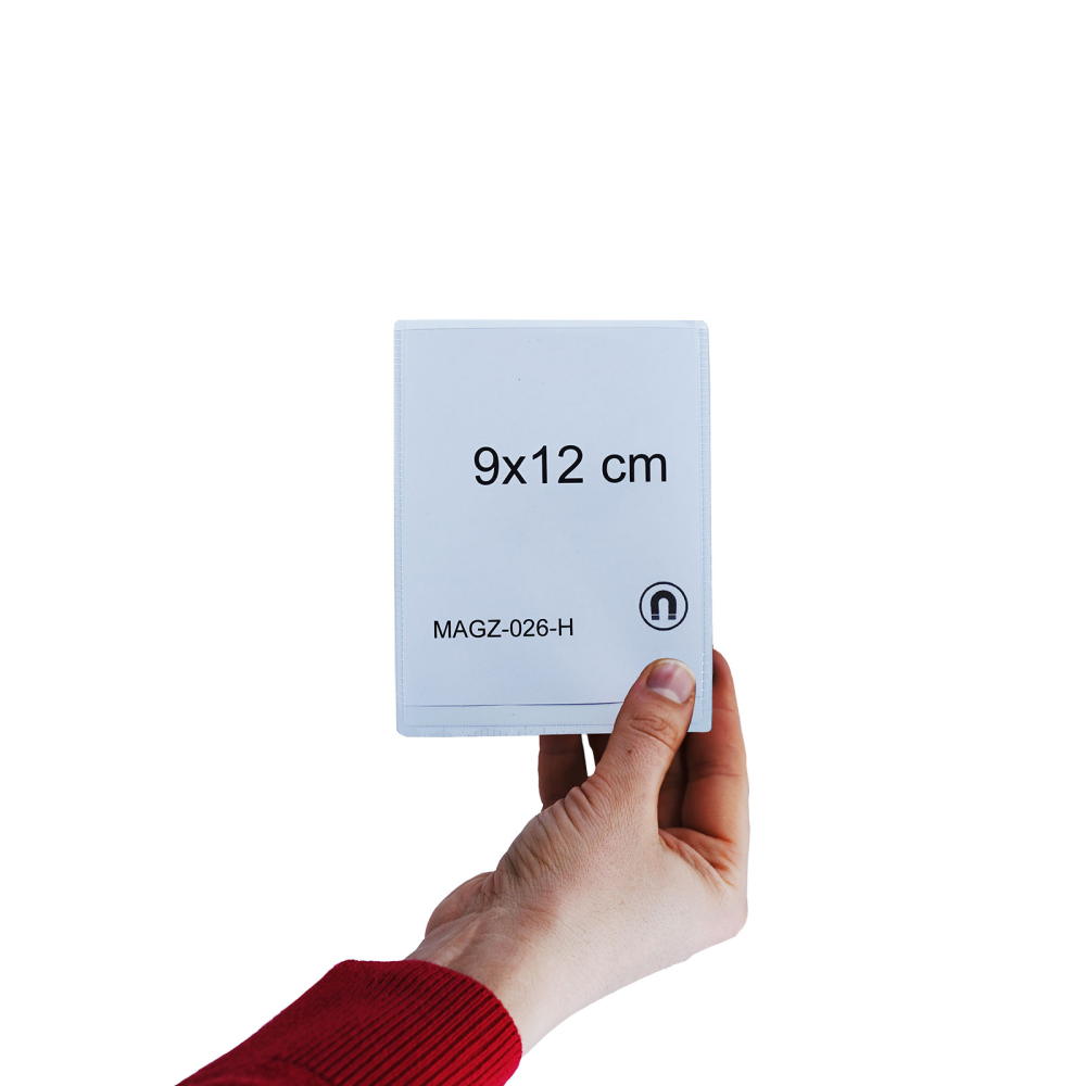 Magnetlomme 9x12 cm., Hvid