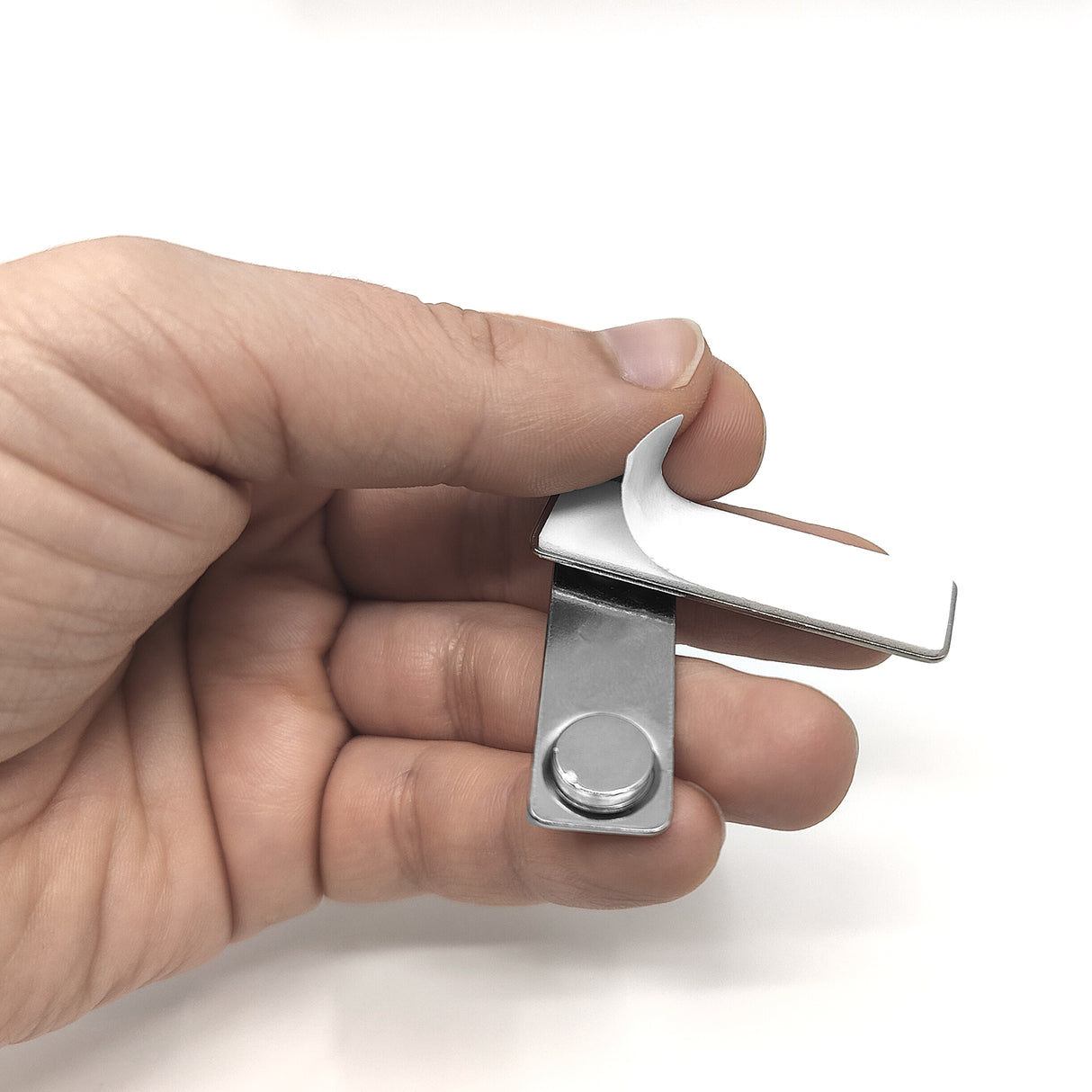 Magnetisk navneskilt m/stål 4,5 cm. (deluxe)