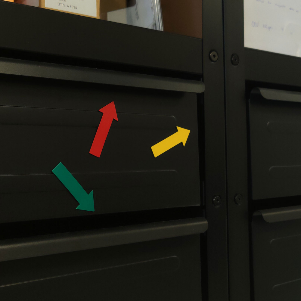 Gul pil 7x3 cm. - magnetfolie