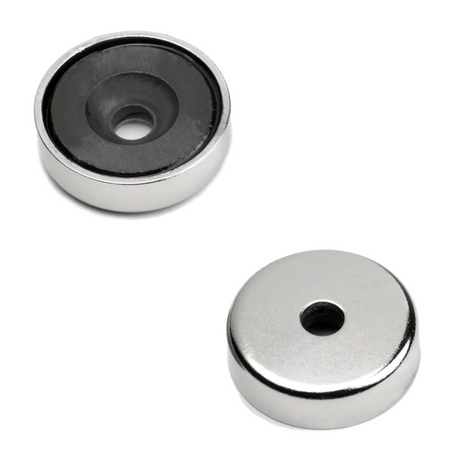 Undersænket pottemagnet, Ø25 mm. - Ferrit