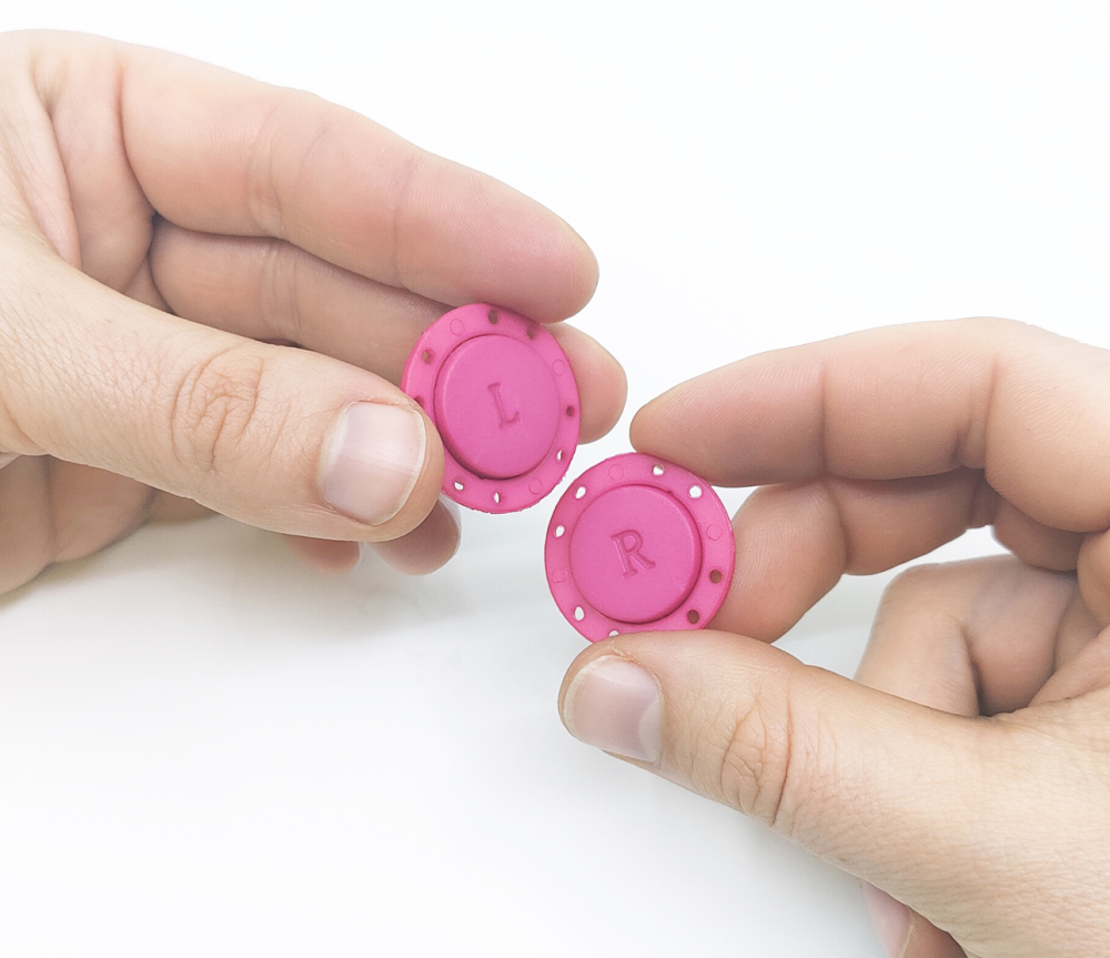 Sy-i-magnet knap rund Ø26 mm., mørk rosa