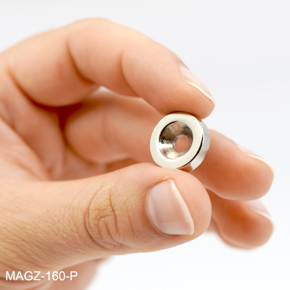Undersænket powermagnet, Ring 12x4 mm.