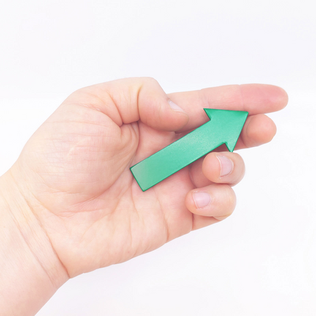 Grøn pil 7x3 cm. - magnetfolie