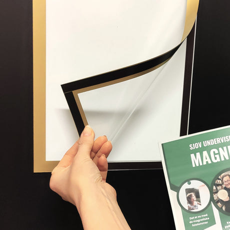 Vinduesdisplay A4 m/magnetisk ramme, Guld